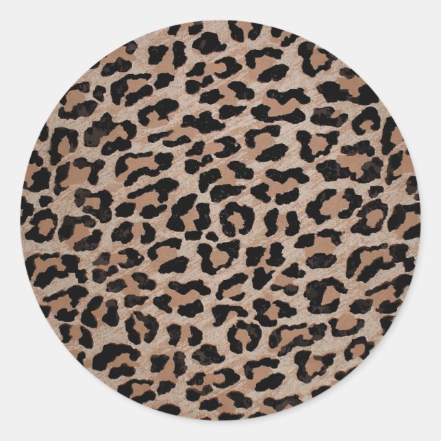 Gepard Leopardenmuster Runder Aufkleber (Vorderseite)