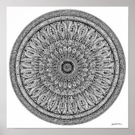 Gepard-Mandala komplizierte Färbungsseite Poster