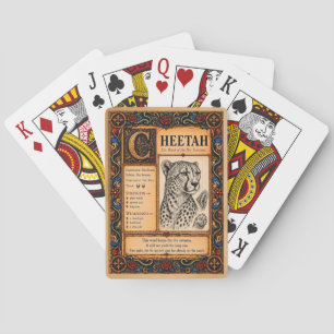 Gepard, mittelalterliche Bestiarien-Kunst Spielkarten