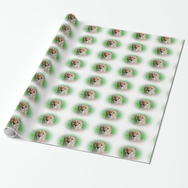 Gepard-Muster Geschenkpapier (Ungerollt)