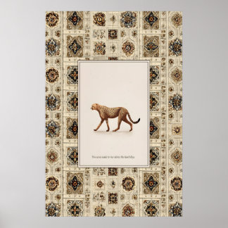 Gepard Poster Druck Neutrale Tierwelt Wandkunst