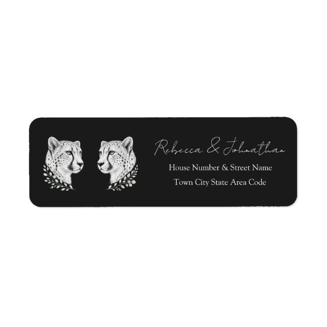 Gepard-Rücksendeadresse | Eleganter Wildlife-Stil (Vorne)
