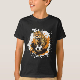 Gepard spielt Fußball lustiges Tier T-Shirt