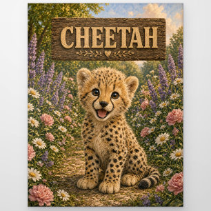 Gepard Süßes Baby-Geschichtenbuch-Nursery-Tier Postkarte