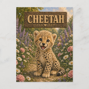 Gepard Süßes Baby-Geschichtenbuch-Nursery-Tier Postkarte