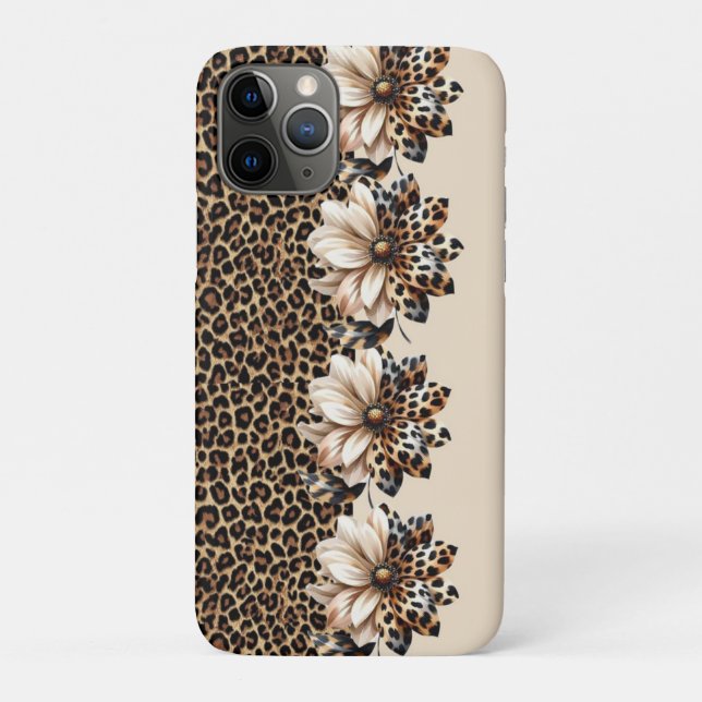 Gepard-Tierdruck & Blumen Chic Case-Mate iPhone Hülle (Rückseite)