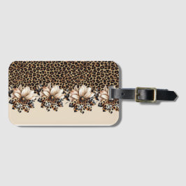 Gepard-Tierdruck & Blumen Chic Gepäckanhänger