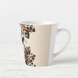 Gepard-Tierdruck & Blumen Laptop-Aufkleber Milchtasse