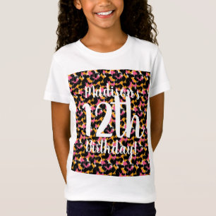 Gepard-Tierdruck-Geburtstags-Shirts für Mädchen T-Shirt