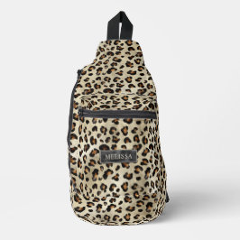 Gepard-Tierdruck Künstlerische Wildkatzenfell-Text Crossbody Bag