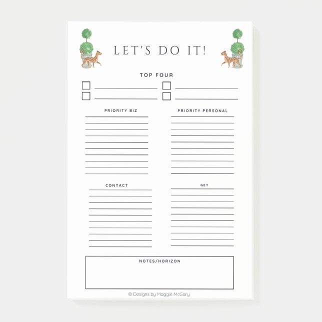 Gepard & Topipe 4 x 6 zu beachten Post-it Klebezettel (Vorderseite)