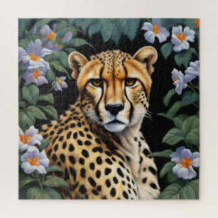 Gepard und Blumen Puzzle