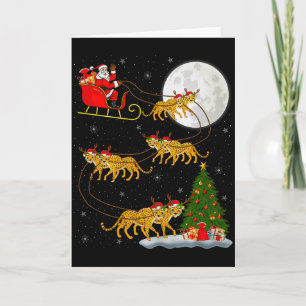 Gepard Weihnachtsmann Schlitten Fliegender Lustige Karte