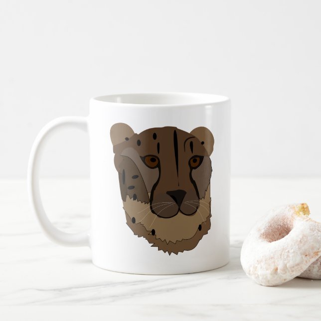 Gepard-Wildtier Kaffeetasse (Mit Donut)