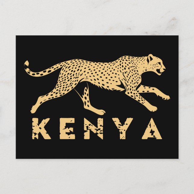 Geparde in Kenia Postkarte (Vorderseite)