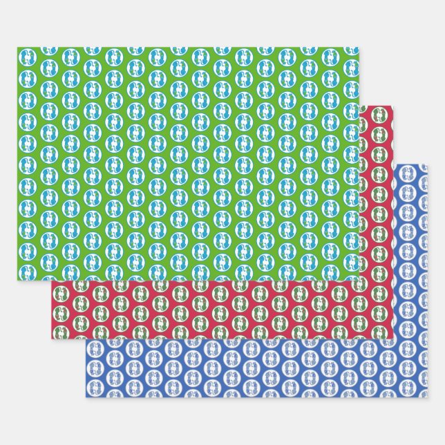 Geparden Geschenkpapier Flachblatt-Set aus 3 Set (Set)