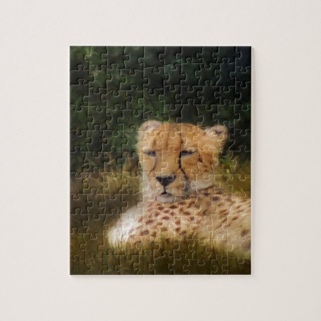 Geparden im Fossil Rim Wildlife Centre Puzzle (Vertikal)