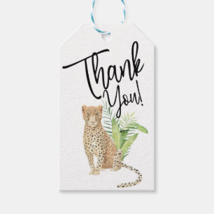 Geparden, Leopard, Dschungel, Jungtiere Papier Pla Geschenkanhänger