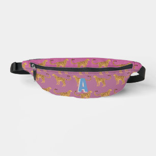 Geparden, Leopardenrosa mit Monogramm Bauchtasche