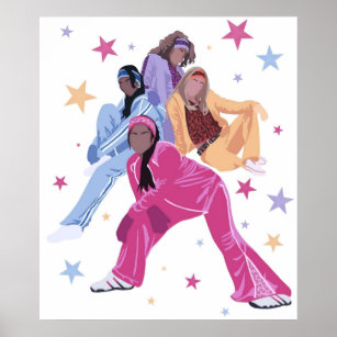 Geparden Mädchen 2000er Nostalgie-Rabe-Symone Poster