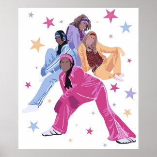 Geparden Mädchen 2000er Nostalgie-Rabe-Symone Poster