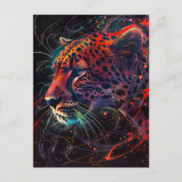 Geparden mit rötlichen Lichtwegen Postkarte