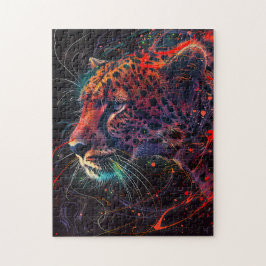 Geparden mit rötlichen Lichtwegen Puzzle