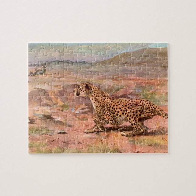 Geparden und Antelopes von Schwan, Vintages Wildti Puzzle (Horizontal)