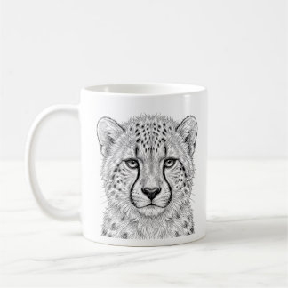 Gepardenbaby-Tasse Schwarz Weiß Kunst Kaffeetasse