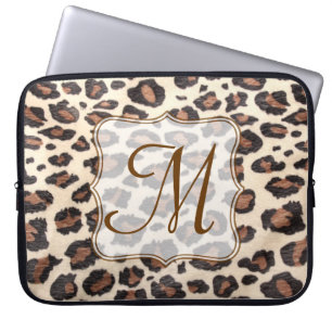Gepardflecken-Tierdruck-Monogramm 15" Laptop-Hülle Laptopschutzhülle