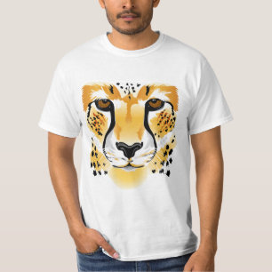 Gepardhauptnahaufnahme-Illustrationsmann T-Shirt