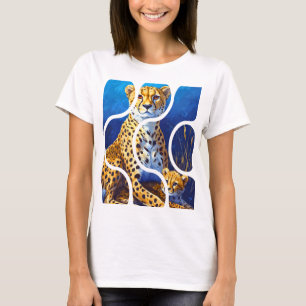 Gepardmutter und Jungtier Wildlife Design T-Shirt