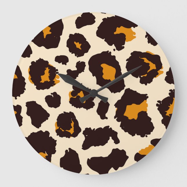 Geparkhaut, Tierdrucktextur. Große Wanduhr (Vorderseite)