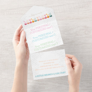 Gepasste EASTER EGGS HUNT Bunny Party Supplier All In One Einladung