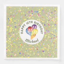 Gepasste Limone Creme zum Geburtstag Wasserfarbenb Serviette