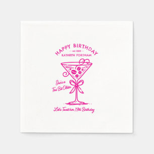 Gepasste Napkins 19. Geburtstag Pink Martini Serviette