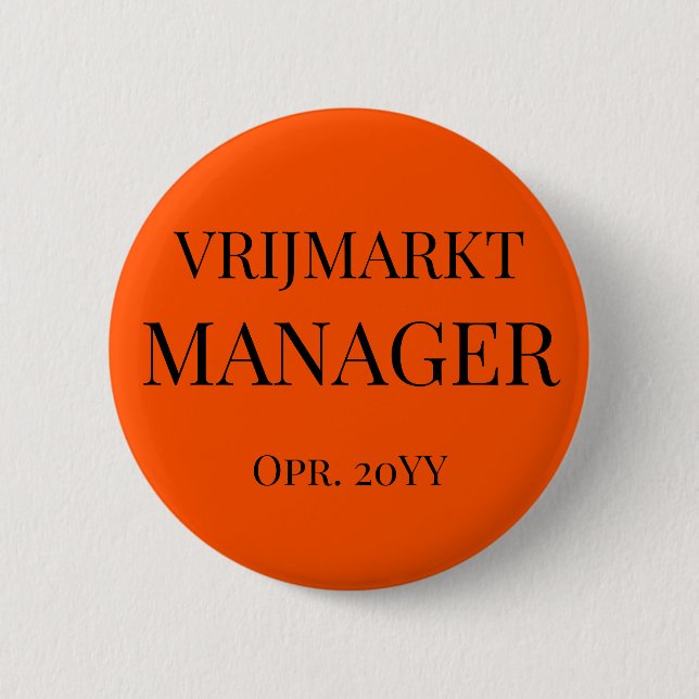Gepersonaliseerde Koningsdag Functie-Button -  Button (Vorderseite)