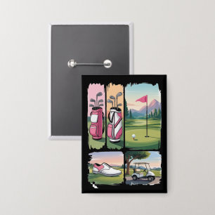 Gepflegter Golf Lustiger Golf Liebhaber Saison Tur Button