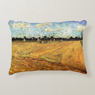 Gepflügtes Feld (die Furchen) von Vincent van Gogh Dekokissen