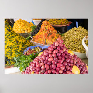gepickte Lebensmittel auf dem Markt Poster