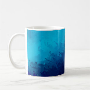 Gepinselte abstrakte Hintergrundmalerei. Pinselstr Kaffeetasse