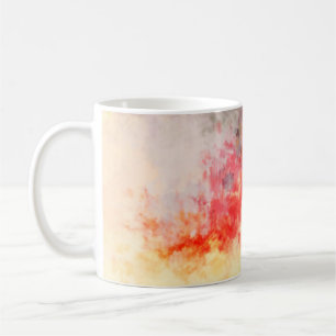 Gepinselte abstrakte Hintergrundmalerei. Pinselstr Kaffeetasse