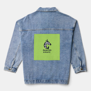 Gepinselte Giraffe – Minimalistisches Markenlogo Jeansjacke