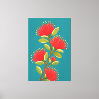 Gepinselte hawaiianische Lehua-Blüte 1 Leinwanddruck