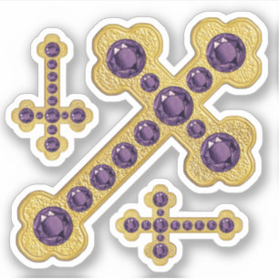 Geplante Kreuze mit 12 Imitaten Amethysten - Conto Aufkleber