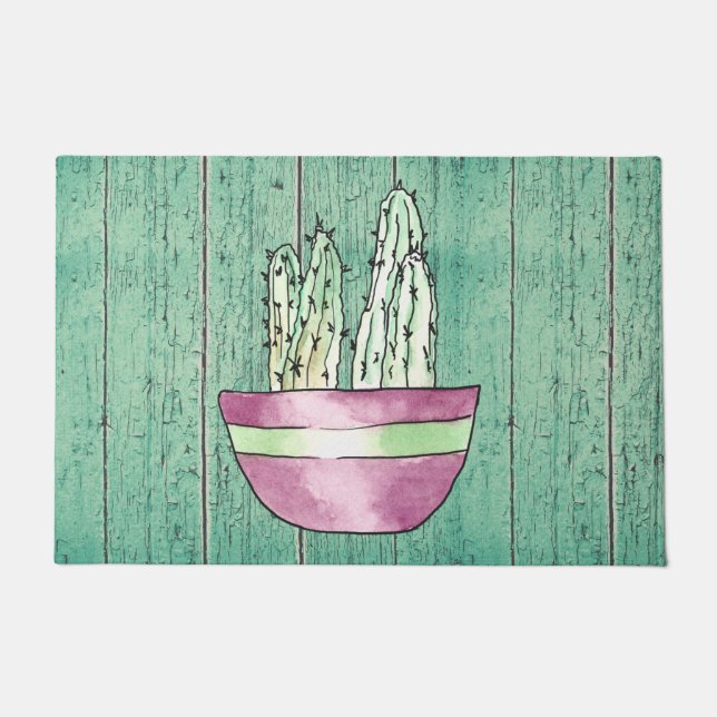 Gepotted Cactus Door Mat Fußmatte (Vorderseite)