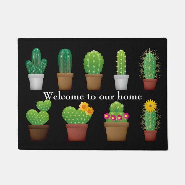 Gepotted Cactus Welcome Door Mat Fußmatte (Vorderseite)