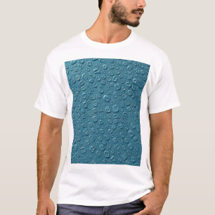 Geprägte digitale Tröpfchen auf blauer Oberfläche T-Shirt