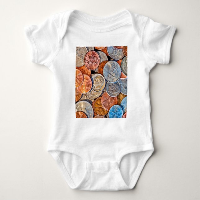 geprägte Währung Baby Strampler (Vorderseite)