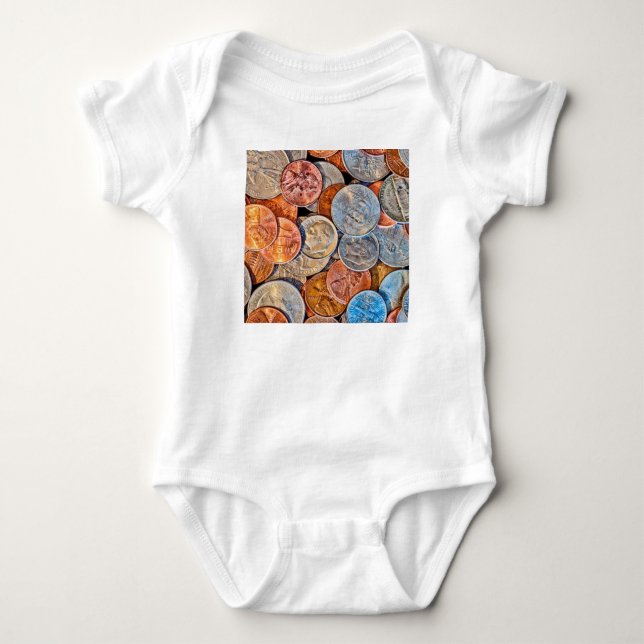 geprägte Währung Baby Strampler (Vorderseite)